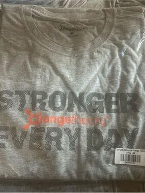 Orangetheory Shirt Mens L Gray Stronger Every Day Graphic Tee TRUBAR Tagless